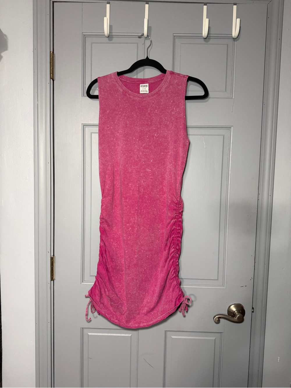 Victoria’s Secret PINK Ruched Tank Dress Pink Acid Wash Sleeveless M